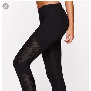 Lorna Jane Mesh Ankle biter black leggings